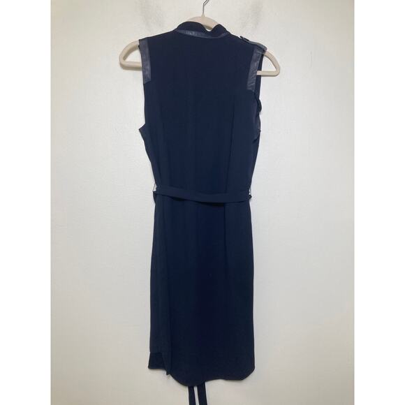 Parker Black Sleeveless Button Up Knee Length Dress Sz S - Picture 2 of 2